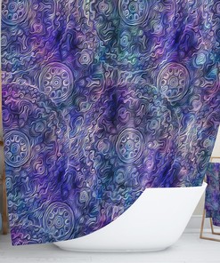 Vintage Bathroom Shower Curtains Boho Shower Curtain in Purple Pastel