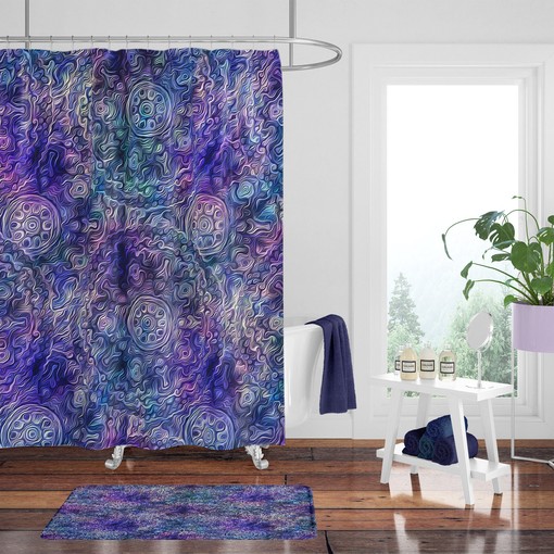 Vintage Bathroom Shower Curtains Boho Shower Curtain in Purple Pastel - Image 2