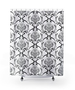 Vintage Black and White Shower Curtain - Vintage Farmhouse Charm for Bathroom Decor