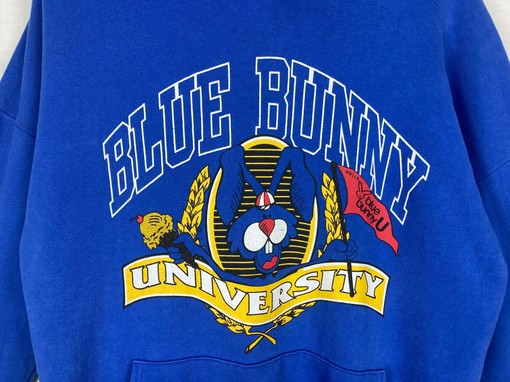 Vintage Blue Bunny University NCAA Sweatshirt Hoodie for Football Fans - Image 2