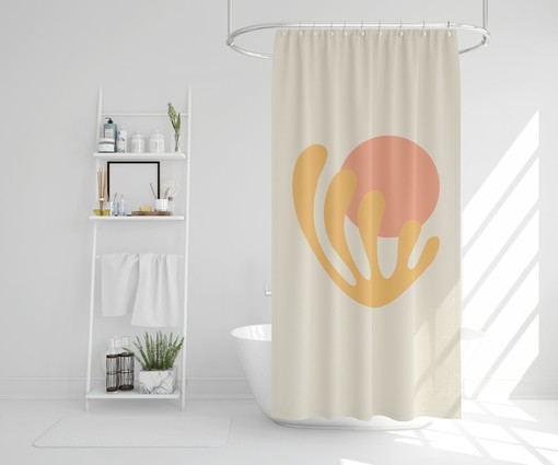 Vintage Boho Shower Curtain with Abstract Patterns - Eco-Friendly and Water-Resistant with Hooks Included - Image 2