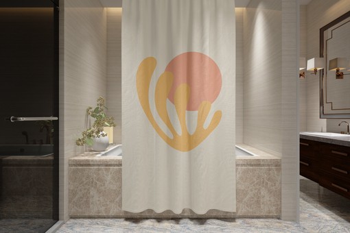 Vintage Boho Shower Curtain with Abstract Patterns - Eco-Friendly and Water-Resistant with Hooks Included - Image 3