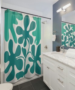 Vintage Boho Shower Curtain with Henri Matisse Flower Print
