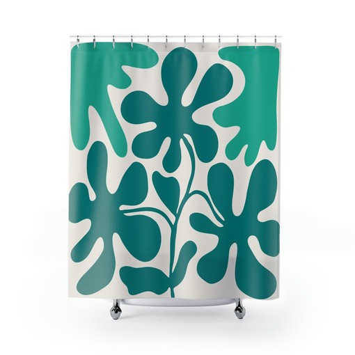 Vintage Boho Shower Curtain with Henri Matisse Flower Print - Image 2