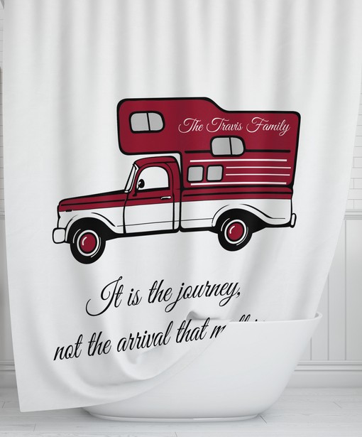 Vintage Camper Shower Curtain with Custom Bath Accessories - Bring a Touch of Nostalgia to Your Bathroom - Image 2