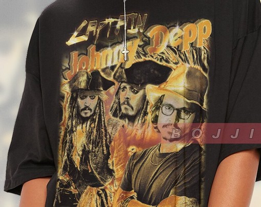 Vintage Captain Johnny Depp Pirate Shirt for Movie Fans - Image 2
