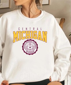 Vintage Central Michigan University CMU Sweatshirt Hoodie Shirt, Retro CMU Apparel Gift with Mens Sport Shirts