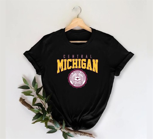 Vintage Central Michigan University CMU Sweatshirt Hoodie Shirt, Retro CMU Apparel Gift with Mens Sport Shirts - Image 4