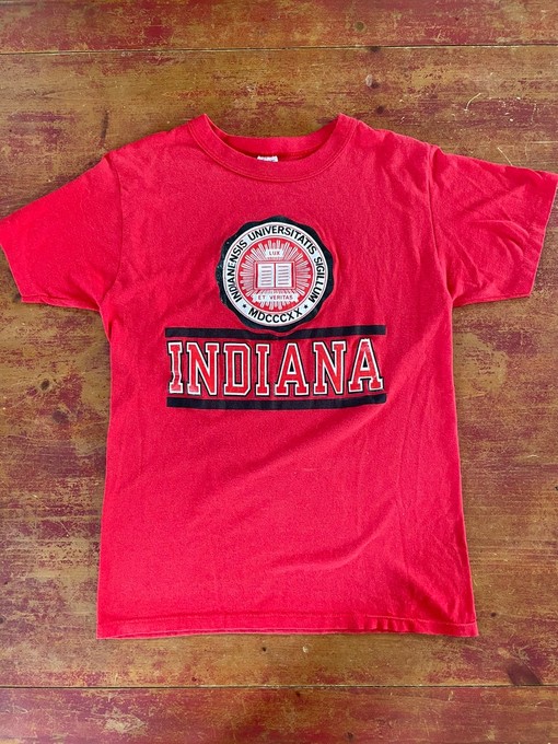 Vintage Champion Brand 80s Indiana University T-Shirt for NCAA Fans - Rock the Retro Look