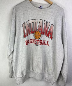 Vintage Champion Indiana Basketball Crewneck Sweatshirt for NCAA Fans - Wear Your State University Colors