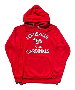 Vintage Champion Louisville Cardinals Uni Football Hooded Sweatshirt - NCAA Shirts