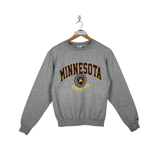 Vintage Champion University Of Minnesota Golden Gophers NCAA Sweatshirt, College Football Pullover Crewneck