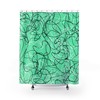 Vintage Charm Teal Green Mid Century Modern Boomerang Pattern Shower Curtain - Add Some History to Your Bathroom Decor