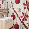Vintage Christmas Shower Curtain, Festive Holiday Bathroom Decor, Retro Tub Accessory