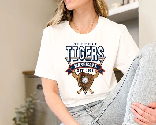 Vintage Detroit Baseball Shirt, Detroit MLB Shirt, Baseball Fan Gifts, Detroit Fan Shirt with NCAA Shirts for Men - Image 3