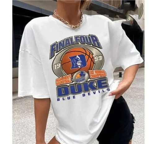 Vintage Duke University Blue Devils Final Four T-Shirt, Duke Blue Devils Shirt, Basketball Shirt, Blue Devils Shirt