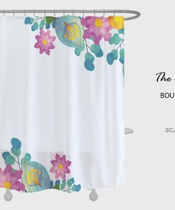 Vintage Flair Disney Flowers Shower Curtain with Spring Plant Bathroom Decor - Unique and Charming Bathroom Decor