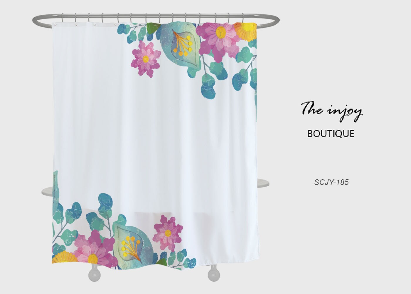 Vintage Flair Disney Flowers Shower Curtain with Spring Plant Bathroom Decor - Unique and Charming Bathroom Decor