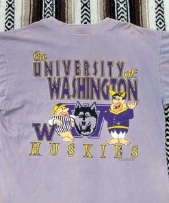 Vintage Flintstones University of Washington Huskies T-Shirt, NCAA Retro Shirt