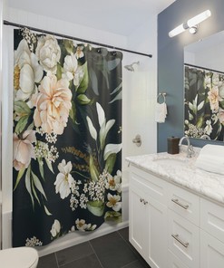 Vintage Floral Botanical Shower Curtain - Fitting for a Farmhouse Vibe