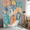 Vintage Floral Pattern Fabric Shower Curtain and Mat, Retro Bathroom Decor Accessories
