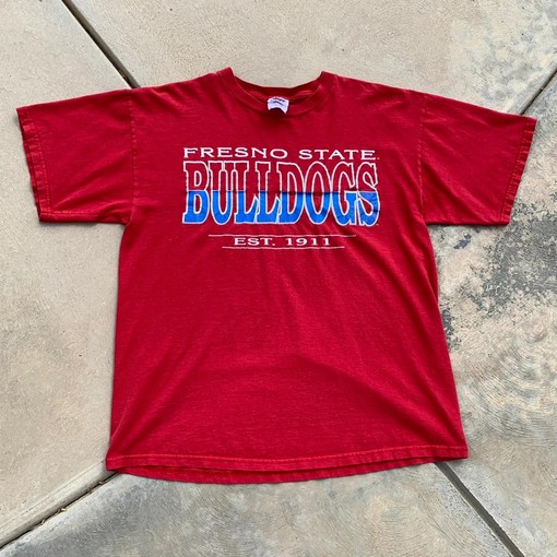 Vintage Fresno State Bulldogs Tee Full-Size Hoodie - NCAA Retro Shirts