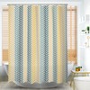 Vintage Geometry Best Shower Curtain | Blue Yellow Minimalist Fabric Home Bath Decor