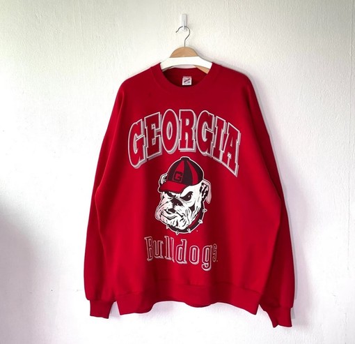 Vintage Georgia Bulldogs Crewneck Sweatshirt and T-Shirt Set - NCAA Shirts for Fans