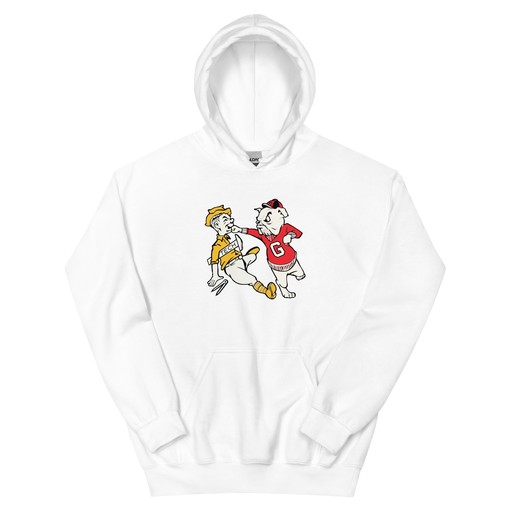 Vintage Georgia Hoodie Sweatshirt Sport Shirt - Mid Century Bulldogs Art, NCAA & College Shirt for Fans. - Image 3