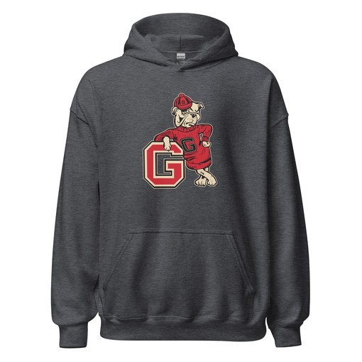 Vintage Georgia Leaning Bulldog Mascot Art Hoodie Sweatshirt - NCAA Retro Shirts