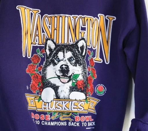 Vintage Gift for Her: University of Washington Huskies Rose Bowl 1992 Sweatshirt, Tide Shirt - Image 2