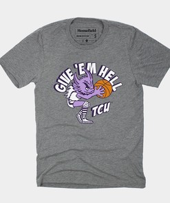 Vintage Give Em Hell TCU Tee - Retro style NCAA Shirt for Fans, TCU Student Gifts Included