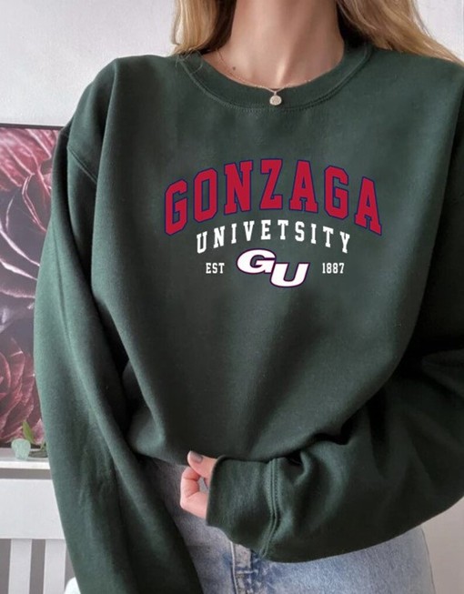 Vintage Gonzaga Crewneck Sweatshirt with Bulldogs Print - Image 2