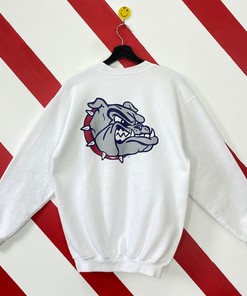 Vintage Gonzaga Crewneck Sweatshirt with Bulldogs Print Logo