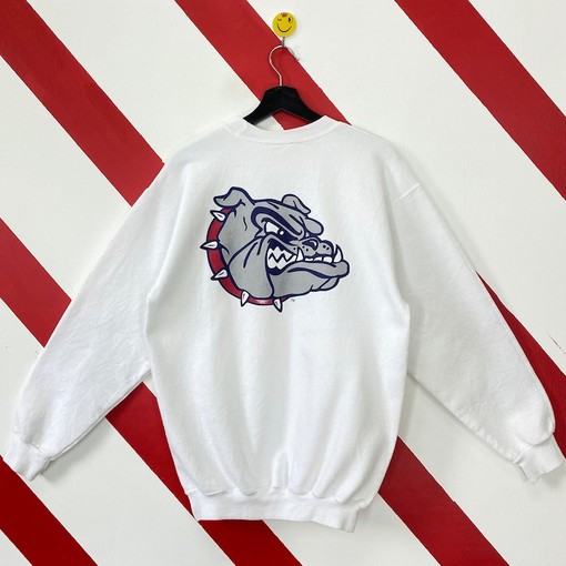 Vintage Gonzaga Crewneck Sweatshirt with Bulldogs Print Logo