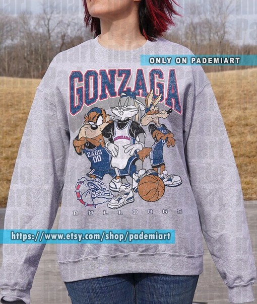 Vintage Gonzaga Crewneck Sweatshirt with Team Bulldogs Design
