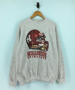 Vintage Hollister Haybalers Riddell NCAA Sweatshirt Hoodie for Game Day Supporters