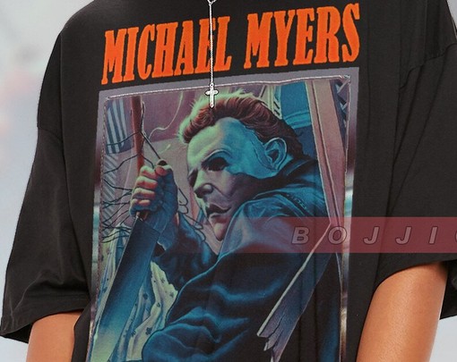 Vintage Horror Movie Homage Shirt - Retro Michael Myers and Friday the 13th T-Shirt - Image 2