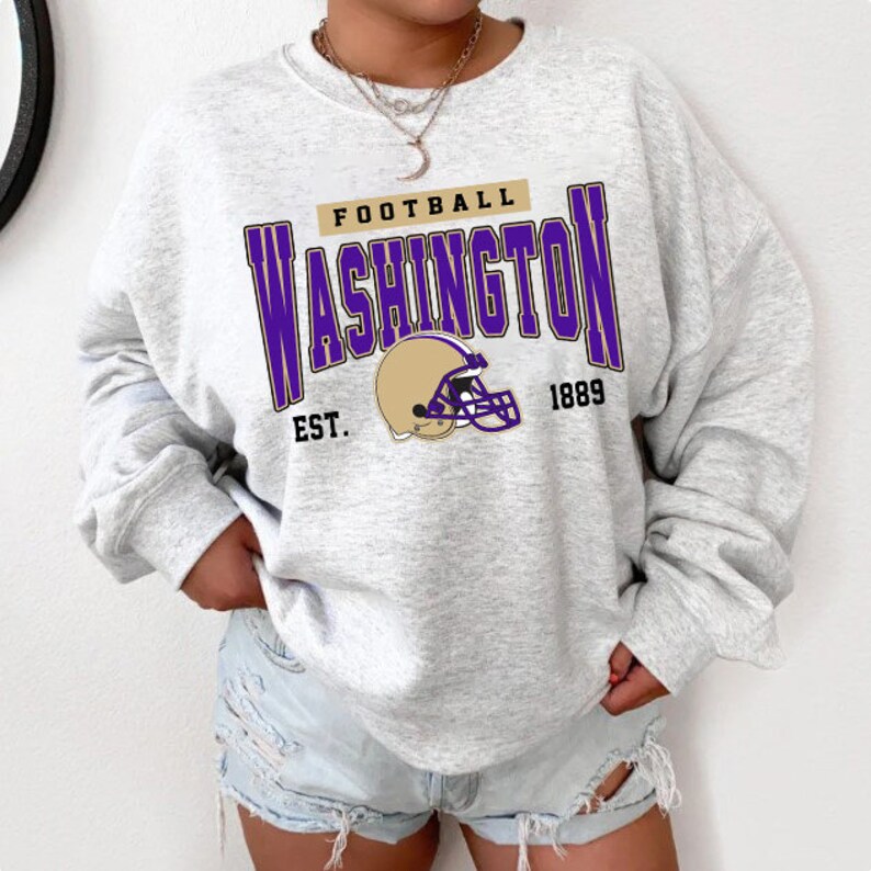 Vintage Huskies Football Sweatshirt, NCAA College Washington Huskies T-Shirt