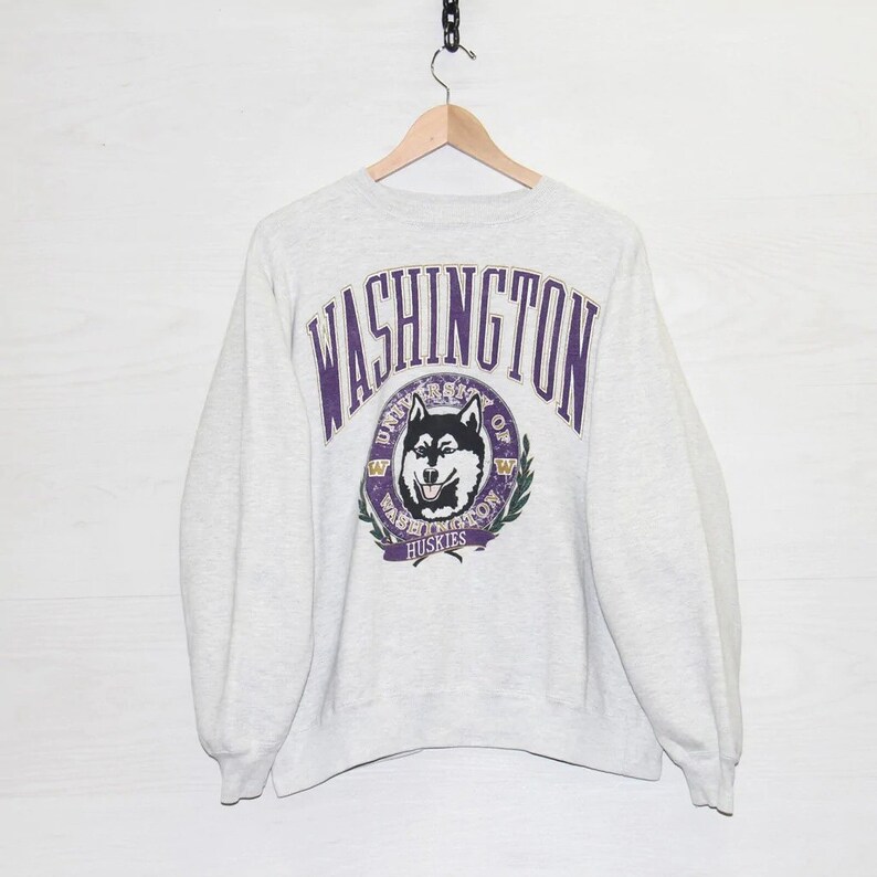 Vintage Huskies Logo Sweatshirt, NCAA Washington Huskies Unisex T-Shirt Hoodie