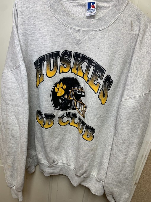 Vintage Huskies QB Club Football Sweatshirt, Retro NCAA Men's Sport Shirt