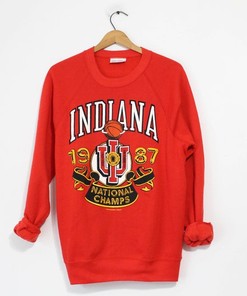 Vintage Indiana University 1987 Basketball Champions Sweatshirt for NCAA Fans - Show Your State University Pride
