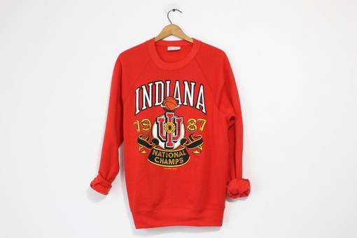 Vintage Indiana University 1987 Basketball Champions Sweatshirt for NCAA Fans - Show Your State University Pride