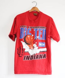 Vintage Indiana University Hoosiers Basketball Champions Tee - Classic College Shirts - NCAA Shirts for Women