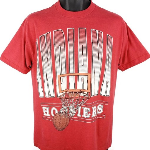 Vintage Indiana University Hoosiers Basketball Tee - Classic College Shirts - NCAA Shirts for Men