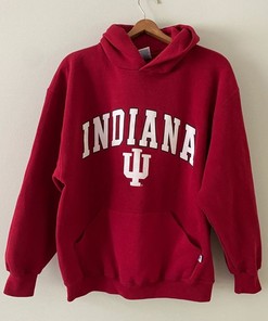 Vintage Indiana University Hoosiers Hoodie Sweatshirt for NCAA Fans - Stay Warm in Your State University Colors
