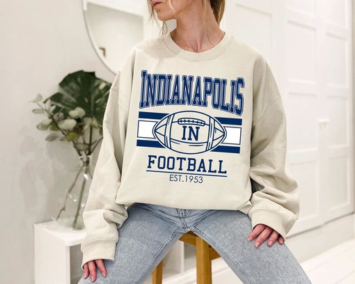 Vintage Indianapolis Football Sweatshirt, Retro NFL Fans Shirt with Sport Shirts Girls and Boys