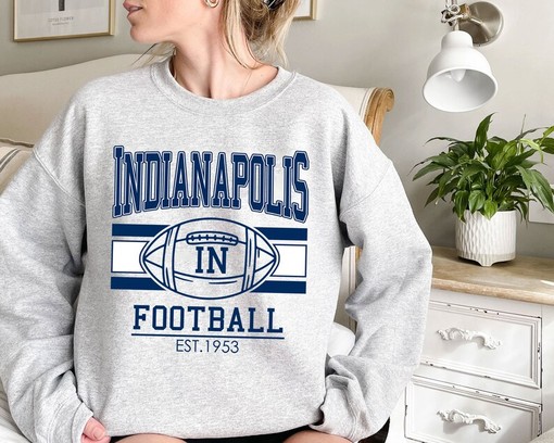 Vintage Indianapolis Football Sweatshirt, Retro NFL Fans Shirt with Sport Shirts Girls and Boys - Image 2