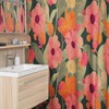 Vintage Inspired Botanical Shower Curtain, Retro Floral Bathroom Decor