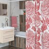 Vintage Inspired Floral Toile Shower Curtain, Retro Bathroom Decor, Botanical Bath Accessory